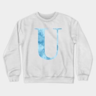 Clouds Blue Sky Initial Letter U Crewneck Sweatshirt